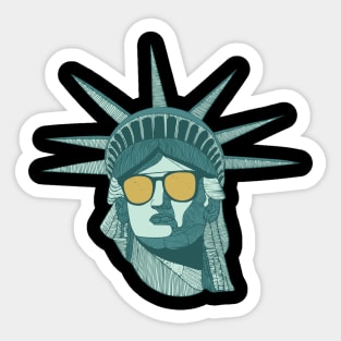 The Statue of Liberty with glasses Sticker